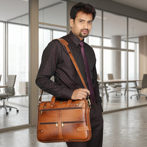 Genuine Leather Laptop Bags Messenger <b>Backpack</b>-<b>Convertible</b> Shoulder Classic Fashionable Eco-Friendly Lightweight Waterproof - Product Image 1