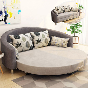 Folding Sitting Room Luxury <strong>Double</strong> Seat Couch <strong>Sleeper</strong> King Size Round Curved Multifunctional Sofa Beds - Product Image 2