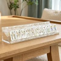 En stock : Ensemble de Mahjong américain portable en coquille de diamant et de perle, tuiles de Mahjong à manipuler à la main, de qualité supérieure, exquis, pour le divertissement et les loisirs