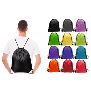 Custom Printed Reusable Foldable Promotional Travel Gift Polyester Drawstring Sports Bag With logo