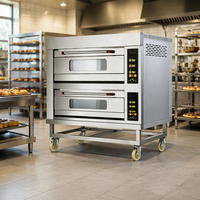 Four électrique professionnel à double étage et quatre plateaux pour la cuisson, four multifonction adapté aux pizzerias