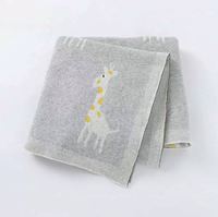 Housse de couette bébé en jacquard tricoté motif girafe de dessin animé, nouvelle collection, très populaire, pour poussette et lit
