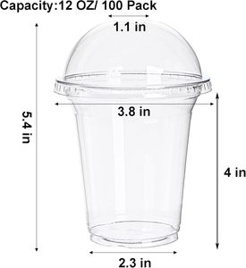 ถ้วยพลาสติกใสย่อยสลายได้เกรดอาหาร PLA พร้อมฝาปิด - Product Image 2