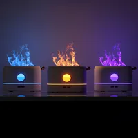 Kinscoter 불꽃 가습기 200ml USB 휴대용 공기 냉각기 자동차 가습기 불꽃 디퓨저 선물
