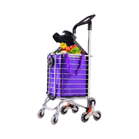Chariot de supermarché pliable et imperméable multifonctionnel avec sac en toile détachable et roulettes pivotantes en plastique pour chariot d'épicerie