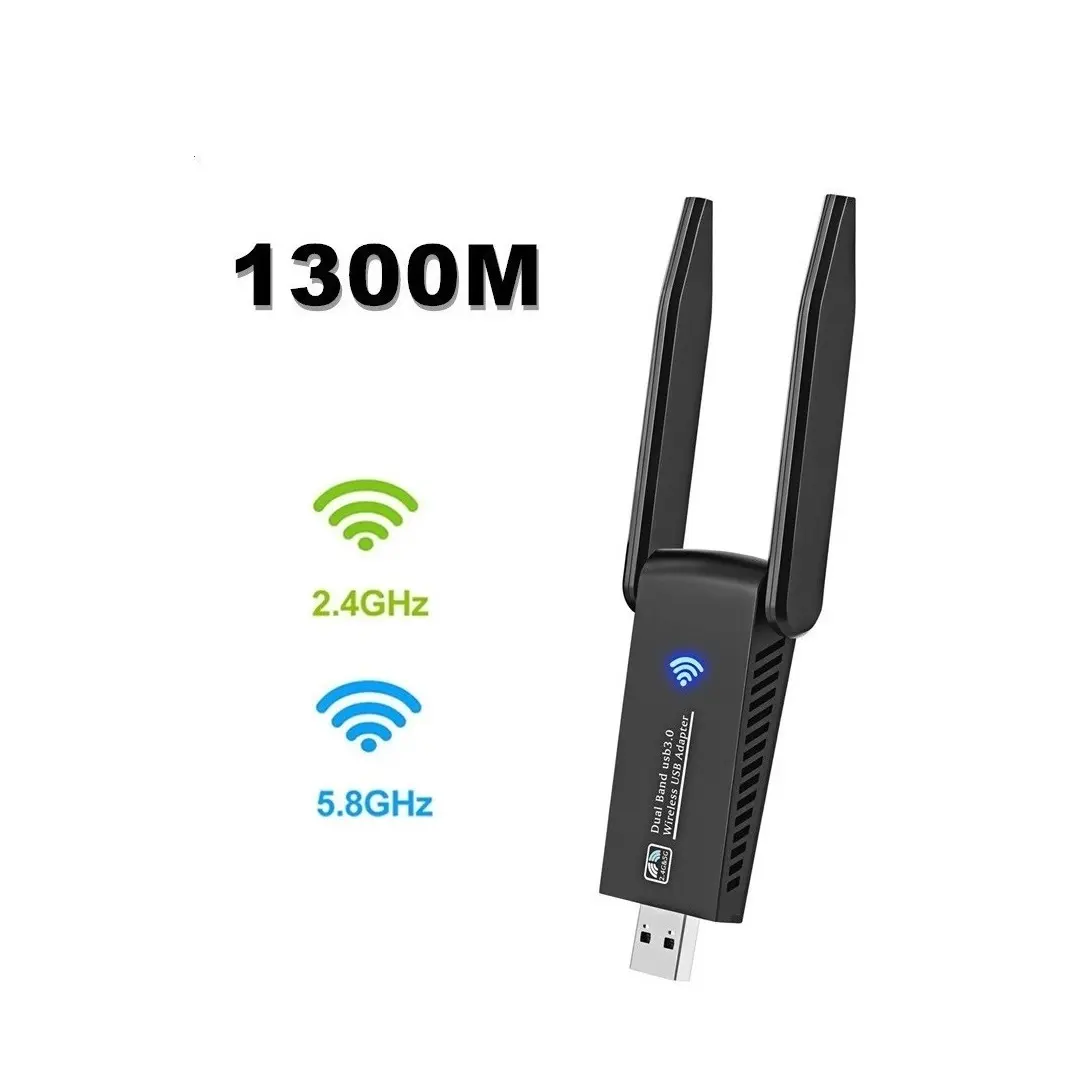 Wireless network card Gigabit 1300Mbps 5G dual-band driver-free computer USB wifi receiver
