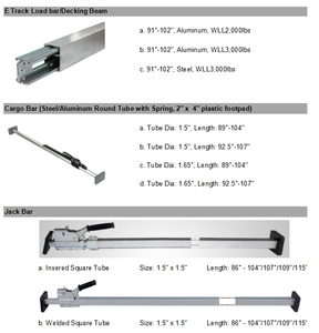 Nhà Máy Bán Buôn Nhiệm Vụ Nặng Nề 92 "-103" Có Thể Điều Chỉnh Hàng Hóa Thanh Tải Khóa Cho E Theo Dõi Hàng Hóa Điều Khiển Có Sẵn Nhôm Phụ Kiện - Product Image 4