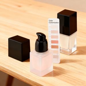 Vente en gros de flacons de fond de teint vides en verre carré rose de luxe de 15 ml et 30 ml avec logo personnalisé - Product Image 6