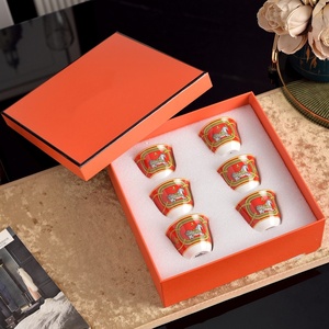 Exquisito Juego de Tazas de Té de Porcelana China con Platos, Diseño Turco, Seis Piezas, Ecológico, Regalo de Inauguración de Casa - Product Image 5