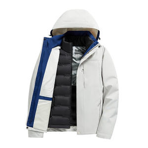 Veste de doublure amovible trois-en-un nouvelle norme <span class=keywords><strong>nationale</strong></span> support fermeture éclair solide chaud coupe-vent imperméable montagne - Product Image 2