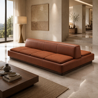 Grand canapé modulaire en cuir véritable, écologique, moderne et luxueux pour salon