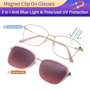 Gafas polarizadas magnéticas con clip, montura <span class=keywords><strong>de</strong></span> Metal a la moda, gafas antiluz azul, gafas 2 en 1 con <span class=keywords><strong>lentes</strong></span> <span class=keywords><strong>de</strong></span> gafas <span class=keywords><strong>de</strong></span> sol <span class=keywords><strong>de</strong></span> 1 pieza - Product Image 2