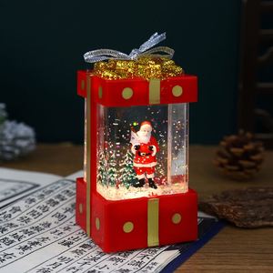 New Christmas Toys Gifts Battery Powered LED Lighting Ornaments Plastic Gift <b>Boxes</b> Water-Filled Wind Lanterns - Product Image 4