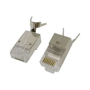 מגן cat7 rj45 מחבר cat6 cat5 cat5e זכר מחבר 3u 8P8C רשת מחבר rj45 תקע pcb שקע