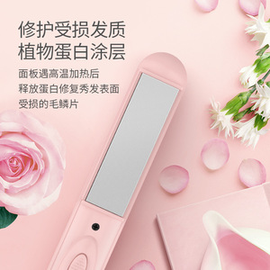 Lisseur de cheveux AUX mini portable pour franges avec revêtement protéiné végétal pour réparer les cheveux abîmés - Product Image 1