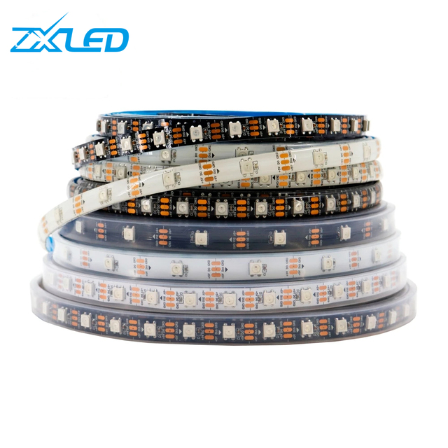 WS2812B RGB LED Strip 30/60/74/96/100/144 Pixels/leds/m Individual Addressable  WS2812 Black/White PCB IP30/65/67 5V