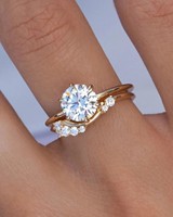 Bague solitaire 2 carats à taille ronde avec six griffes, alliance de mariage et bague de fiançailles avec contour accentué pour femme, cadeau