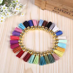 Leather Mini Earring Tassel Multiple Color Microfiber for Women and Jewelry Wholesale 3.5 Cm Tassel Tassel of Metal Type Hunan