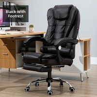 Fauteuil de bureau exécutif moderne en cuir véritable à dossier haut, inclinable et réglable, avec repose-pieds, pivotant, pour bureau à domicile et chambre
