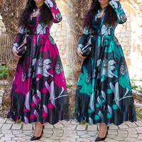 Automne femmes vêtements dames à manches longues impression tempérament grande taille femmes robes élégant décontracté