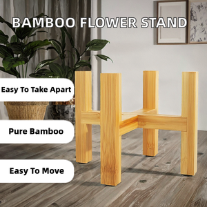 Wholesale Modern Single Tier Bamboo Flower Pot Holder Standing Type Wooden Stand with Detachable Design - Product Image 2