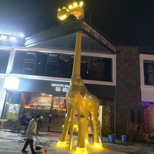 Escultura de Jirafa de Fibra de Vidrio, Decoración de Iluminación para Exteriores, Instalación Artística para Parques Comerciales - Product Image 2