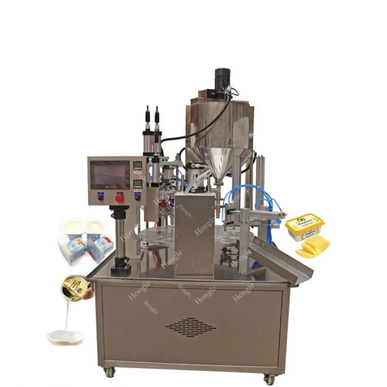 Professional Small Yogurt Ice Rotary Dipping Sauce Cup Filling Sealing Machine With Foil Seal