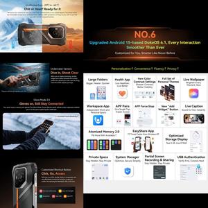 Téléphone robuste Blackview Oscal Pilot <span class=keywords><strong>3</strong></span> 5G avec caméra de vision nocturne, déverrouillage par empreinte digitale, batterie 7500 mAh, smartphone 5G, 12 Go + 256 Go - Product Image 4