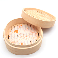 Panier vapeur extra large en bambou écologique et silicone de qualité alimentaire Newell pour les restaurants
