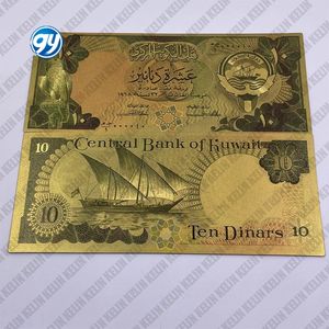 Kuveyt Parası 1/4 1/2 1 5 10 KWD Kart 24 Ayar Altın Kaplama Folyo Banknotlar - Product Image 5