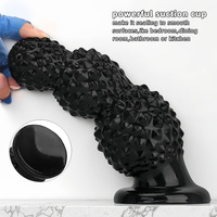 Ventouse à grande puissance avec inserts perlés, Plug anal extra-large fileté, Dilatateur anal en forme de pieuvre, Grand godemiché HMPVC392