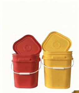 Balde Plástico Quadrado de 20 L em PP de Grau Alimentício, Balde de Tinta de 5 Galões com Tampa e Alça, Ecológico e Hermético - Product Image 2