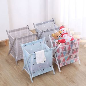 Cesto de Ropa Plegable de Tela con Marco en X, Contenedor de Ropa Sucia Plegable de Gran Capacidad, Cesto de Almacenamiento de Algodón para el Hogar y el Dormitorio - Product Image 2