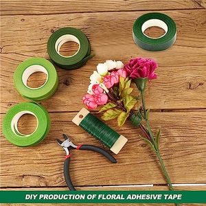 Ruban floral vert de 30 yards, lot de 3 couleurs les plus utilisées pour un emballage impeccable sur les fleurs et les créations en fil de fer. - Product Image 3
