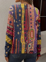 Suéter de Mujer con Cuello en V, Diseño Calado, Patrón a Cuadros, Hombros Regulares, Ligeramente Holgado, Casual, Transpirable, 100% Poliéster, 300g, Tejido de Punto