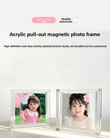 Bingkai Magnetik Instax Mini untuk Foto Keluarga, Anti Pecah, Berdiri Sendiri, Ukuran Kustom 2x3 4x4 5x7 Inci