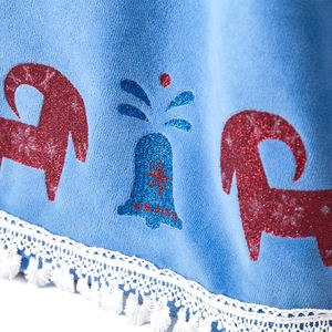 Vestido <span class=keywords><strong>de</strong></span> Princesa Nórdica para Niñas, Tela <span class=keywords><strong>de</strong></span> Lana, Detalle <span class=keywords><strong>de</strong></span> Flecos Artesanales, Disfraz <span class=keywords><strong>de</strong></span> Navidad para Niños - Product Image 4