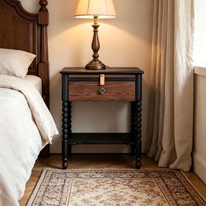 Midcentury Antique Modern Luxury Solid Wood Nightstand & Side Table <b>Drawer</b>-Eco-Friendly Bedroom Living Room Furniture - Product Image 1
