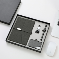 Ensemble cadeau 4 en 1 en cuir PU : carnet, porte-cartes, porte-clés, stylo – Personnalisable avec logo pour entreprises et promotionnels – Vente en gros