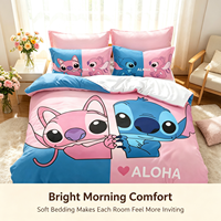Juego de Ropa de Cama ChamXue, Funda de Edredón y Fundas de Almohada, Serie de Dibujos Animados de Animales, Juego de Ropa de Cama Moderna de 3 Piezas con Estampado de Microfibra, Tela de 200 Hilos