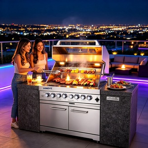 Parrilla de <span class=keywords><strong>Gas</strong></span> Integrada de Estilo Coreano, Premium, de Acero Inoxidable 304, para Cocinar al Aire Libre sin Humo - Product Image 5