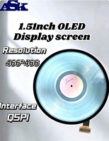 Écran AMOLED rond de 1,51 pouces avec bouton rotatif et encodeur |   Module d'écran tactile SPI 466*466
