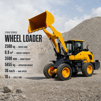 Radlader LY946 Knickgelenkter 2,5-Tonnen-Frontlader 2500 kg Nennlast Kompakte Baumaschine mit 0,9 m³ Schaufel