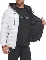 AQTQ vestes chaudes à capuche pour hommes, Logo personnalisé en plumes de canard, à bulles d'hiver