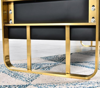 Banc long de luxe moderne personnalisé en acier inoxydable robuste pour salon de coiffure, centre commercial, hôtel, salle de sport, salle d'attente, et chaises de lavage pour barbier