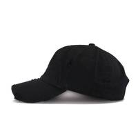 Algodón Lavado Desgastado Agujero Desestructurado Roto Moda Papá Sombrero Hip Hop Gorras de béisbol Logotipo personalizado