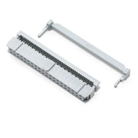 Conector Hembra IDC de 2.54mm, 6/8/10/12/14/16/18/20/24/26/30/34/40/44/50/64 Pines, Color Gris, para Cable Plano con Paso de 1.27mm