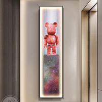 Peinture décorative d'intérieur tendance en porcelaine cristalline à motif Ours Violent, lumineuse LED, résistante à l'eau et écologique