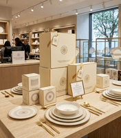 Service de 12 assiettes de table en céramique Art Déco dorées, 10,5, 8, 6,5 pouces, motif géométrique, en porcelaine, pour mariage, vente au détail, restaurant, vaisselle de table