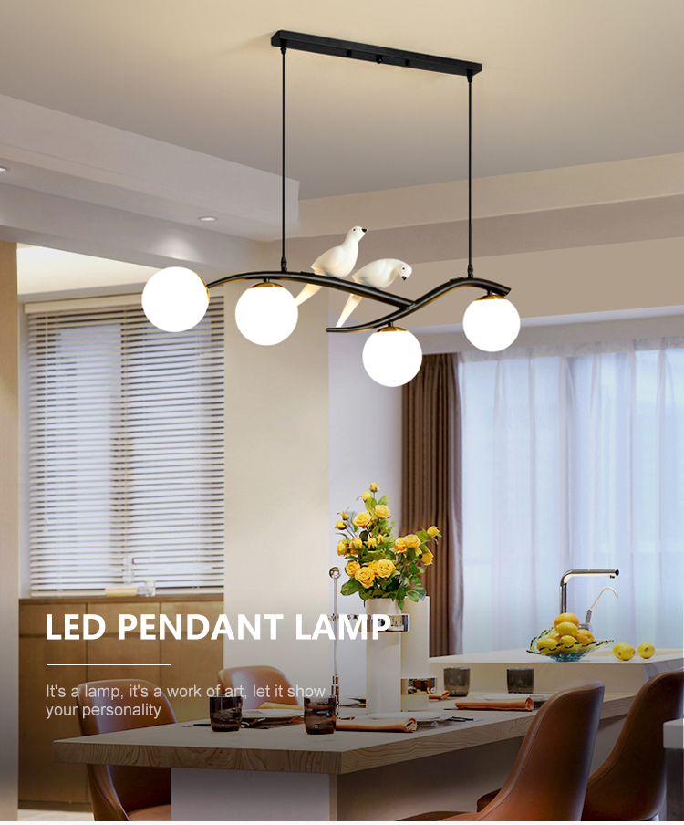 High Brightness Glass Metal Bar Club Home 20W Modern e27 Pendant Lamp